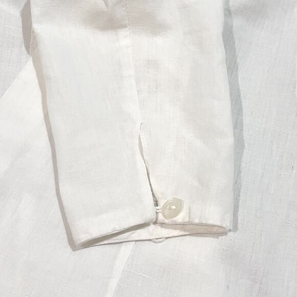 Vintage Irish Linen Blouse Top Womens White Lace Doily Dainty Small - Picture 8 of 8